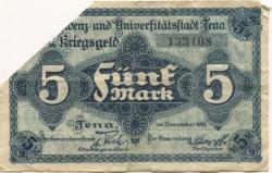 Jena - Stadt - November 1918 - 1.2.1919 - 5 Mark 