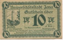 Jena - Stadt - 1.8.1920 - 10 Pfennig 