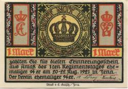 Jena - Verein ehemaliger 94er - 20.-22.8.1921 - 1 Mark 