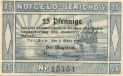 Jerichow - Stadt - 5.3.1920 - 25 Pfennig 