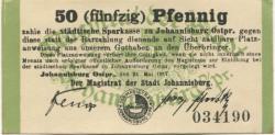 Johannisburg (heute: PL-Pisz) - Stadt - 24.5.1917 - 50 Pfennig 