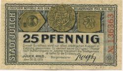 Jülich -Stadt - 31.12.1919 - 25 Pfennig 