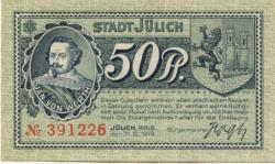 Jülich -Stadt - 31.12.1919 - 50 Pfennig 
