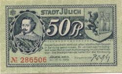 Jülich -Stadt - 31.12.1919 - 50 Pfennig 