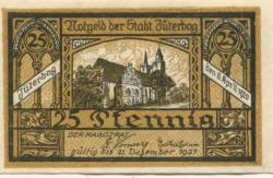 Jüterbog - Stadt - 8.4.1920 - 31.12.1921 - 25 Pfennig 