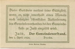 Juist - Gemeinde - 1.4.1920 - 10 Pfennig 