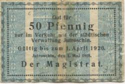 Jutroschin (heute: PL-Jutrosin) - Stadt - 1.5.1918 - 1.4.1920 - 50 Pfennig 