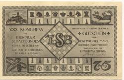 Kahla - Thüringer Schachbund - - 1.11.1921 - 75 Pfennig 