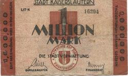 Kaiserslautern - Stadt - 15.8.1923 - 1 Million Mark