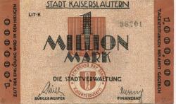 Kaiserslautern - Stadt - 15.8.1923 - 1 Million Mark