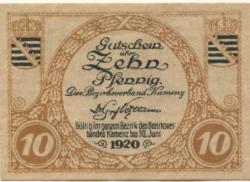 Kamenz - Amtshauptmannschaft -- 30.6.1920 - 10 Pfennig