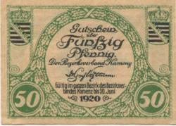 Kamenz - Amtshauptmannschaft -- 30.6.1920 - 50 Pfennig