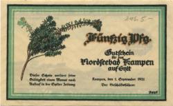 Kampen - Kurverwaltung - 1.9.1921 - 50 Pfennig