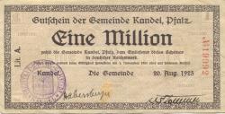 Kandel - Gemeinde - 20.8.1923 - 1.11.1923 - 1 Million Mark