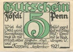 Kappeln - Lass, Wilhelm, Zigarrenversand - September 1921 - 50 Pfennig