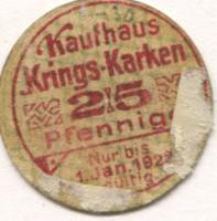 Karken (heute: Heinsberg) - Krings, Kaufhaus - - 1.1.1922 - 25 Pfennig