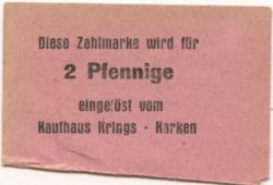 Karken (heute: Heinsberg) - Krings, Kaufhaus - -- - 2 Pfennig