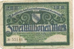 Karlsruhe - Stadt - August 1923 - 2 Millionen Mark