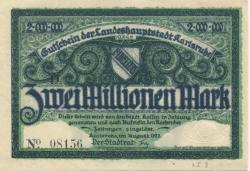 Karlsruhe - Stadt - August 1923 - 2 Millionen Mark