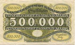 Karlsruhe - Stadt - 9.8.1923 - 500000 Mark