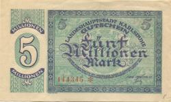 Karlsruhe - Stadt - 25.8.1923 - 5 Millionen Mark