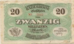 Karlsruhe - Stadt - 1.10.1923 - 20 Milliarden Mark