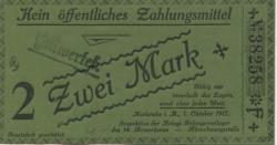 Karlsruhe - Inspektion der Kriegsgefangenenlager des XIV.Armeekorps - 1.10.1915 - 2-Mark
