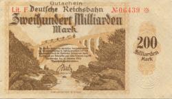 Karlsruhe - Reichsbahndirektion - 15.10.1923 - 200 Milliarden Mark