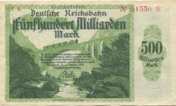 Karlsruhe - Reichsbahndirektion - 15.10.1923 - 500 Milliarden Mark