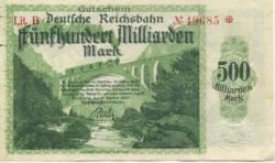 Karlsruhe - Reichsbahndirektion - 15.10.1923 - 500 Milliarden Mark