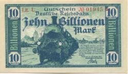 Karlsruhe - Reichsbahndirektion - 15.10.1923 - 10 Billionen Mark