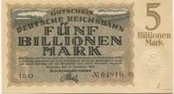 Karlsruhe - Reichsbahndirektion - 15.11.1923 - 5 Billionen Mark