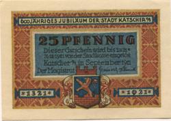 Katscher (heute: PL-Kietrz) - Stadt - September 1921 - 31.12.1921 - 25 Pfennig