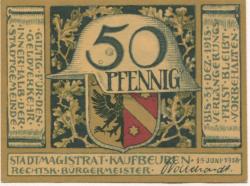 Kaufbeuren - Stadt - 15.6.1918 - 15.12.1918 - 50 Pfennig