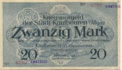 Kaufbeuren - Stadt - 15.10.1918 - 31.12.1918 - 20 Mark