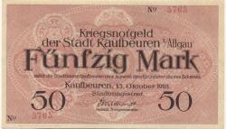 Kaufbeuren - Stadt - 15.10.1918 - 31.12.1918 - 50 Mark