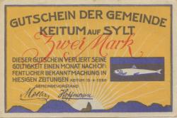 Keitum (heute: Sylt) - Gemeinde - 15.4.1920 - 2 Mark