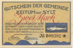 Keitum (heute: Sylt) - Gemeinde - 15.4.1920 - 2 Mark