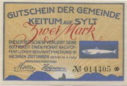 Keitum (heute: Sylt) - Gemeinde - 15.4.1920 - 2 Mark
