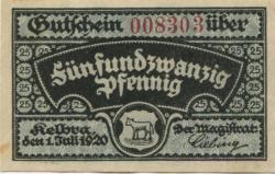 Kelbra - Stadt - 1.7.1920 - 1.10.1920 - 25 Pfennig