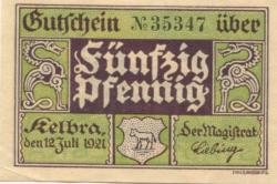 Kelbra - Stadt - 12.7.1921 - 50 Pfennig