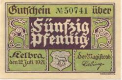 Kelbra - Stadt - 12.7.1921 - 50 Pfennig
