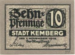 Kemberg - Stadt - 1.11.1918 - 31.12.1920 - 10 Pfennig