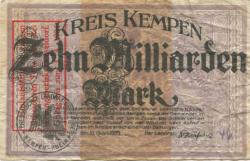 Kempen - Kreis - 10.10.1923 - 1.4.1924 - 10 Milliarden Mark