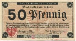 Kempen - Stadt - 30.8.1918 - 50 Pfennig