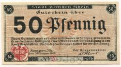 Kempen - Stadt - 30.8.1918 - 50 Pfennig