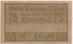 Kempen - Stadt - 9.3.1920 - 75 Pfennig