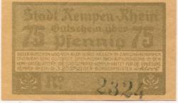 Kempen - Stadt - 9.3.1920 - 75 Pfennig