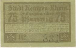Kempen - Stadt - 9.3.1920 - 75 Pfennig