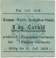 Kempten - Kommunal-Verband - Juli 1919 - 31.7.1919 - 1 kg Carbid